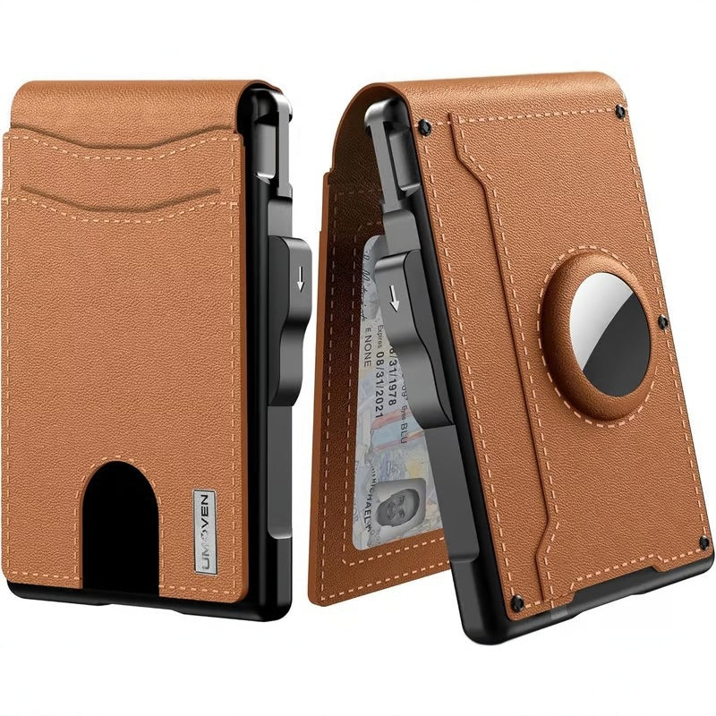 Men's Business Wallet Credit Card Holder Pop Up Smart Blocking Slim Leather