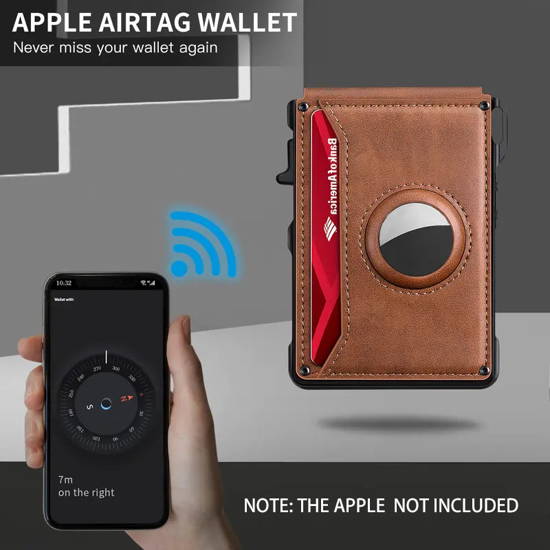 Men's Business Wallet Credit Card Holder Pop Up Smart Blocking Slim Leather
