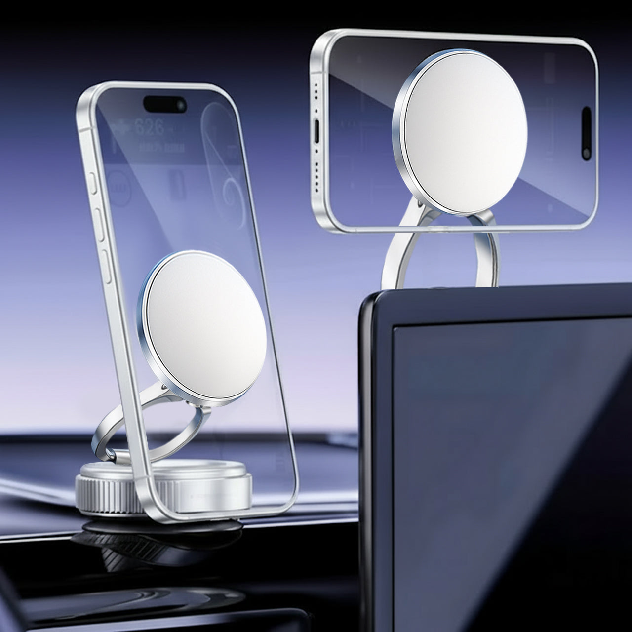 🔥Hot Sale 60% OFF🔥Magnetic Phone Stand, 🔄360° Fordable and Retractable The Ultimate Viewing Companion🚗📱