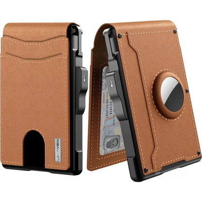 Men's Business Wallet Credit Card Holder Pop Up Smart Blocking Slim Leather